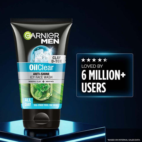Garnier Men Oil Clear Clay D-Tox Face Wash Enriched with Mineral Clay