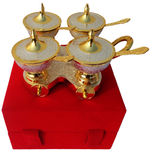 Brass Trolley 4 wali 2 tone with Spoon 1.512kg