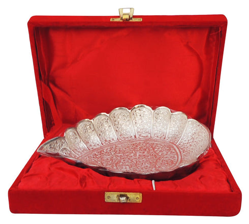 Brass Decorative Leaf Bowl With Velvet Box 0.24kg