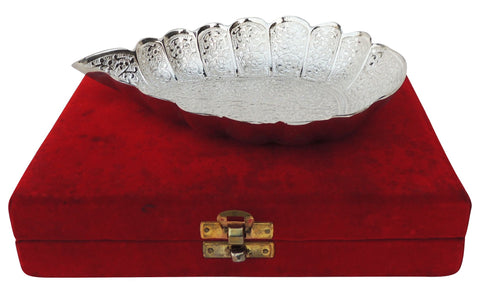 Brass Decorative Leaf Bowl With Velvet Box 0.24kg