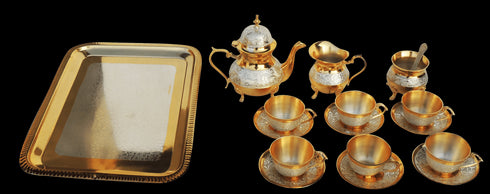 Brass Decorative 6 Pieces Tea Cup Set 0.66kg