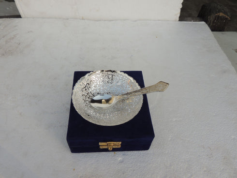Brass Decorative Silver Bowl 4 Inch 0.05kg