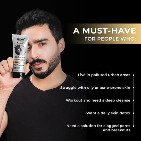 WoW Men Charcoal + Niacinamide Face Wash By Wow