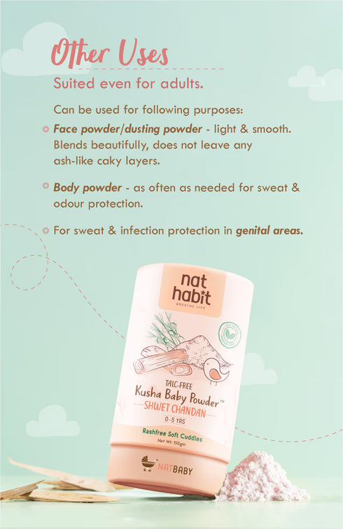Nat Habit Baby Powder Shwet Chandan 150g