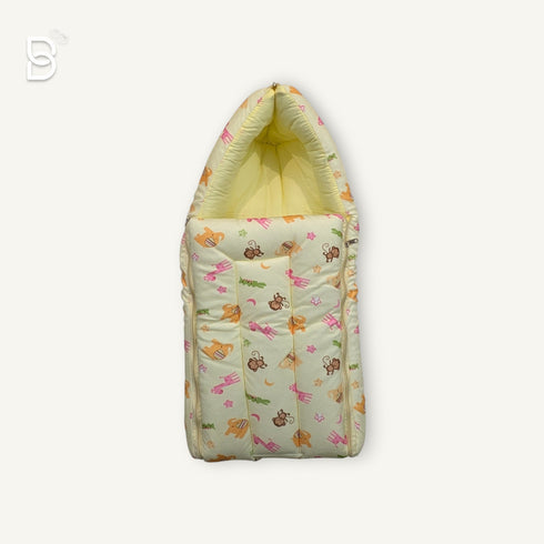 Bachpan kids wear BABY SLEEPING BAG SWADDLE / BABY NEST / WRAPPER HOODED BABY COVER- YELLOW