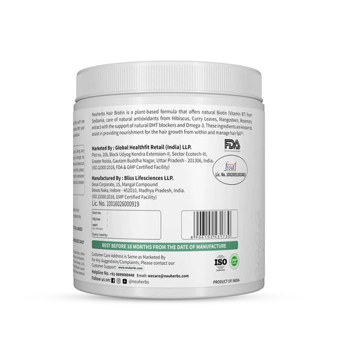 Neuherbs Plant Based Hair Biotin Supplement with DHT