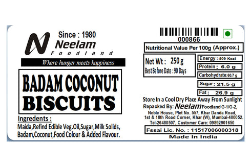 Neelam Foodland Badam Coconut Biscuits