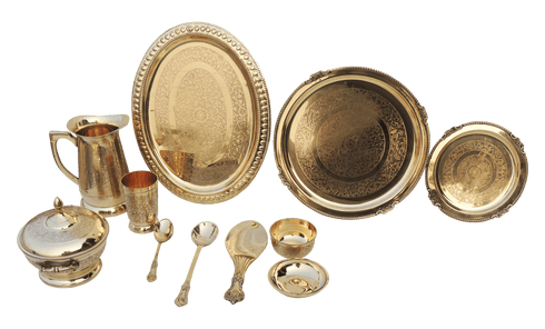 Pure Brass Dinner Set of 51 Pcs. 14.5 kg