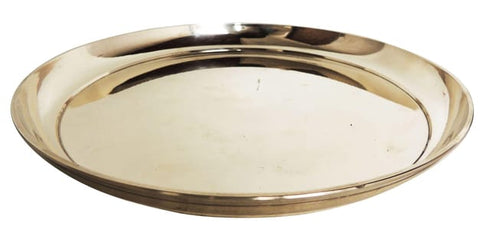 Pure Bronze Plate, Kansa Plate 11 inch