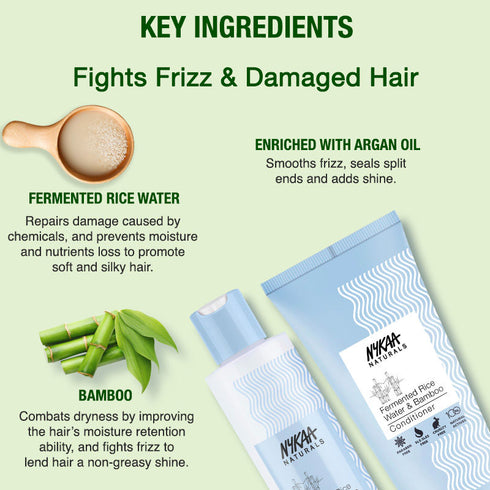 Nykaa Fermented Rice Water & Bamboo Shampoo & Conditioner Combo