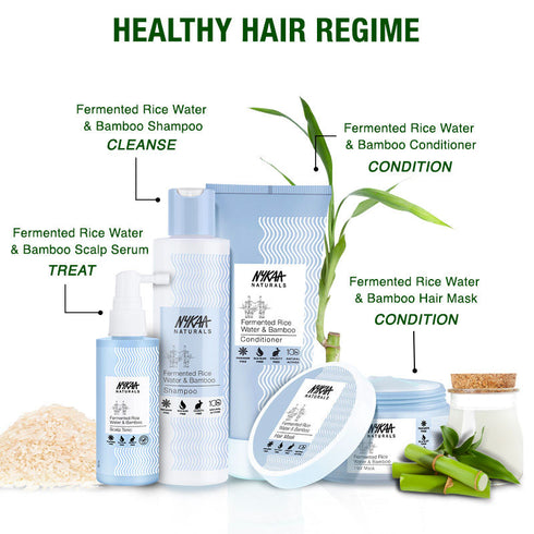 Nykaa Fermented Rice Water & Bamboo Shampoo & Conditioner Combo
