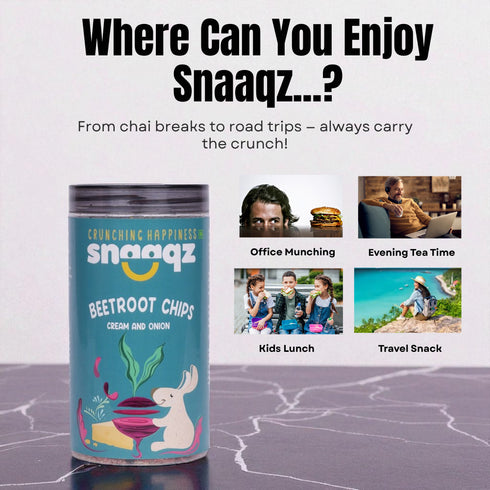 SNAAQZ Beetroot Cream & Onion Chips