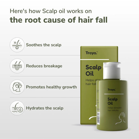 Traya Scalp Oil with Essential Oils for Hair Growth with Bhringraj 80ml