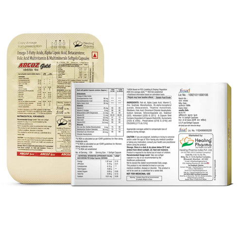 Healing Pharma ABCDZ Gold – Omega-3 & Multivitamin Softgels