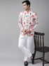 Vastramay Men's Multicolor-Base-Cream Silk Blend Jodhpuri