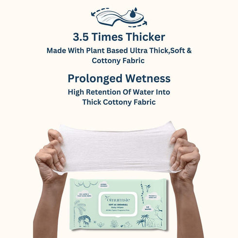 Omumsie 99% Water Thickest Baby Wipes Pack of 2