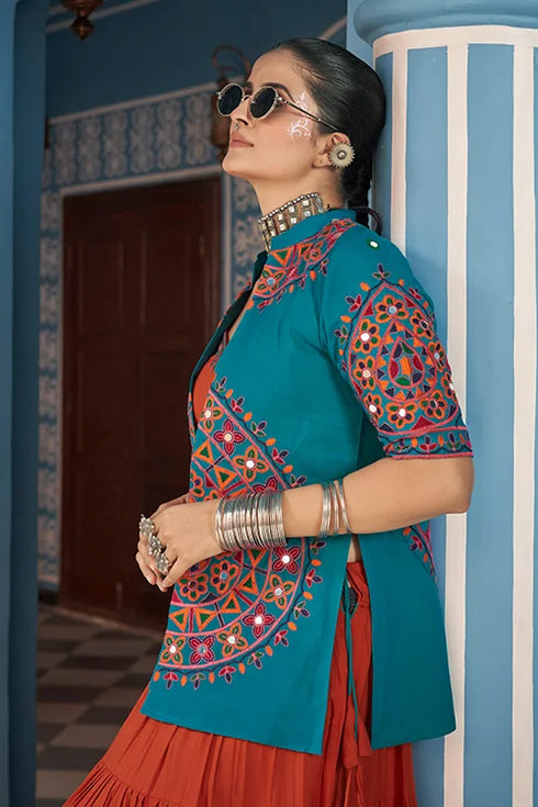 Shubhkala Traditional Garba Style Full Flair Navratri Special Jacket Style Chaniya Choli