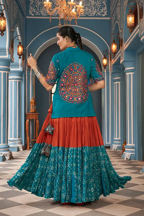 Shubhkala Traditional Garba Style Full Flair Navratri Special Jacket Style Chaniya Choli