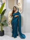 Ethnic Suits Blue Color wedding Zip and go Saree with Beads