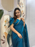 Ethnic Suits Blue Color wedding Zip and go Saree with Beads