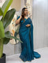 Ethnic Suits Blue Color wedding Zip and go Saree with Beads