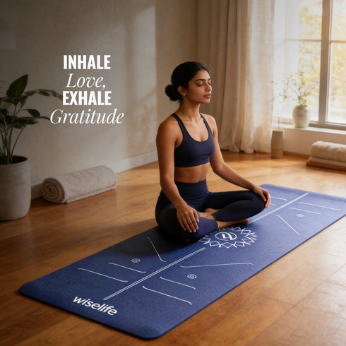 Wiselife Lotus Alignment TPE Yoga Mat - 10mm
