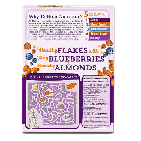 Manna Foods Blueberry Multigrain Cereal for kids (Real Blueberry & Nuts)