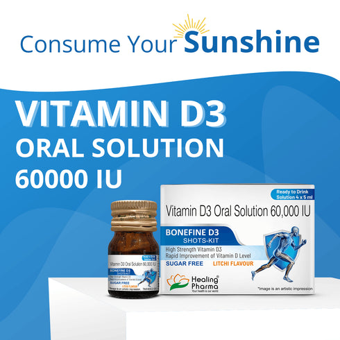 Healing Pharma Bonefine Vitamin D3 60000 IU / 5 ml Oral Solution