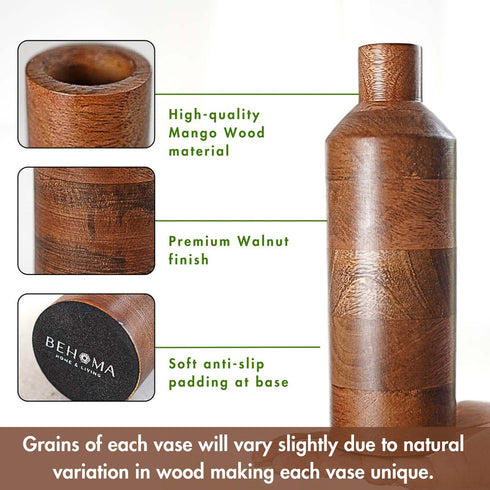 Behoma Wooden Vase Set of 2