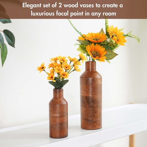 Behoma Wooden Vase Set of 2