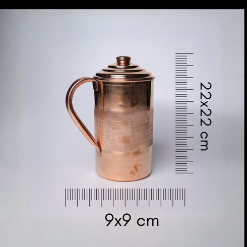 Heavy Copper Water JUG with 5 Glass