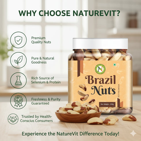 NatureVit Brazil Nuts | Premium Grade A | Rich in Selenium