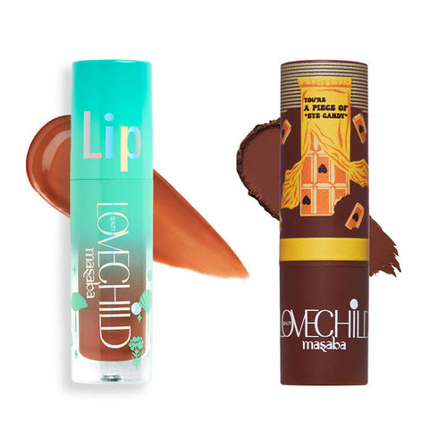 LoveChild Nudey Cocoa Pout Lips Combo | Lip Gelato Oil and Luxe Matte lipstick Combo
