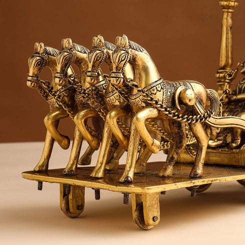 Brass Arjun Rath Statue 9.58kg