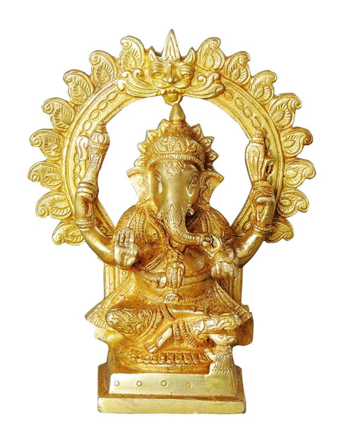 Brass Ganesh Ji God Idol Statue 4.093Kg