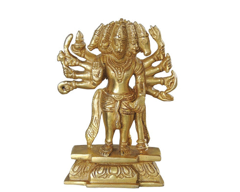 Brass Panchmukhi Hanuman Murti Statue 1.575kg