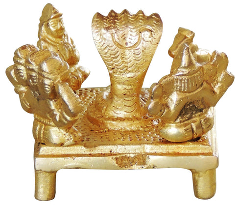 Brass Shivling with Shiv Family Statue 0.25kg
