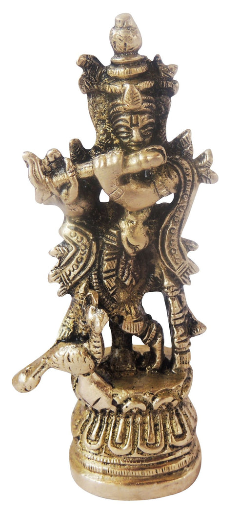 Brass Krishna God Idol Statue 0.2kg