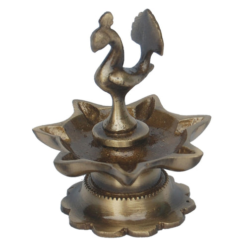 Brass Peacock Diya Oil Lamp 7 Wicks 0.21kg
