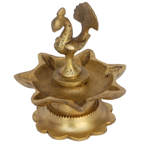 Brass Peacock Diya Oil Lamp 7 Wicks 0.21kg