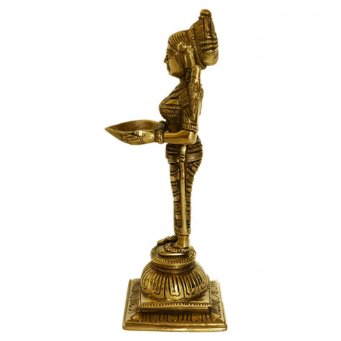 Brass Deepak With Lakshmi Statue 0.96kg