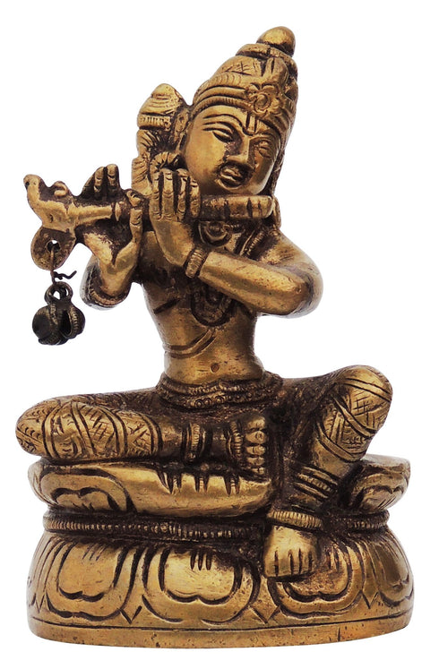 Brass Krishna Statue 0.44kg