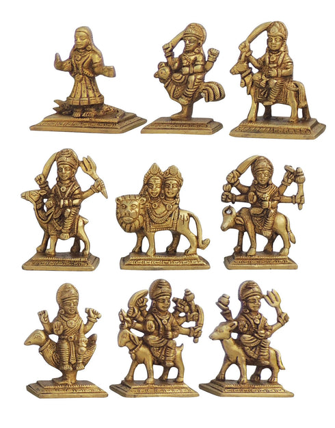 Brass Nau Durga Statue 1.96kg