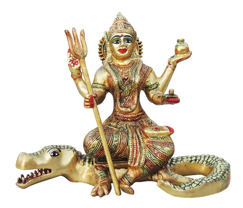 Brass Ganga Devi Statue 1.08kg