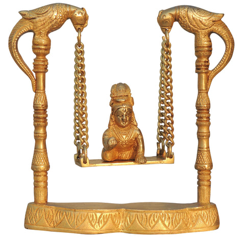 Brass Laddu Gopal Jhula Statue 1.4kg