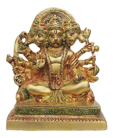 Brass Panchmukhi Hanuman Ji Statue 1.43kg