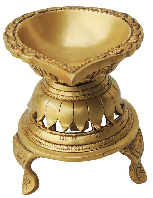 Brass Table Decor Oil Lamp Deepak Statue 1kg