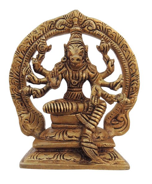 Brass Varaha Avatar God Idol Statue 0.88kg