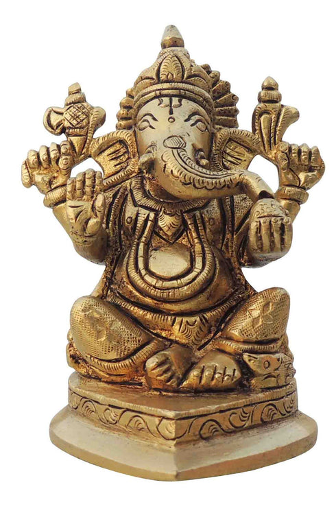 Brass Ganesh Ji God Idol Statue 0.64kg