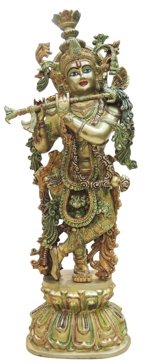 Brass Krishna Statue 26.2kg